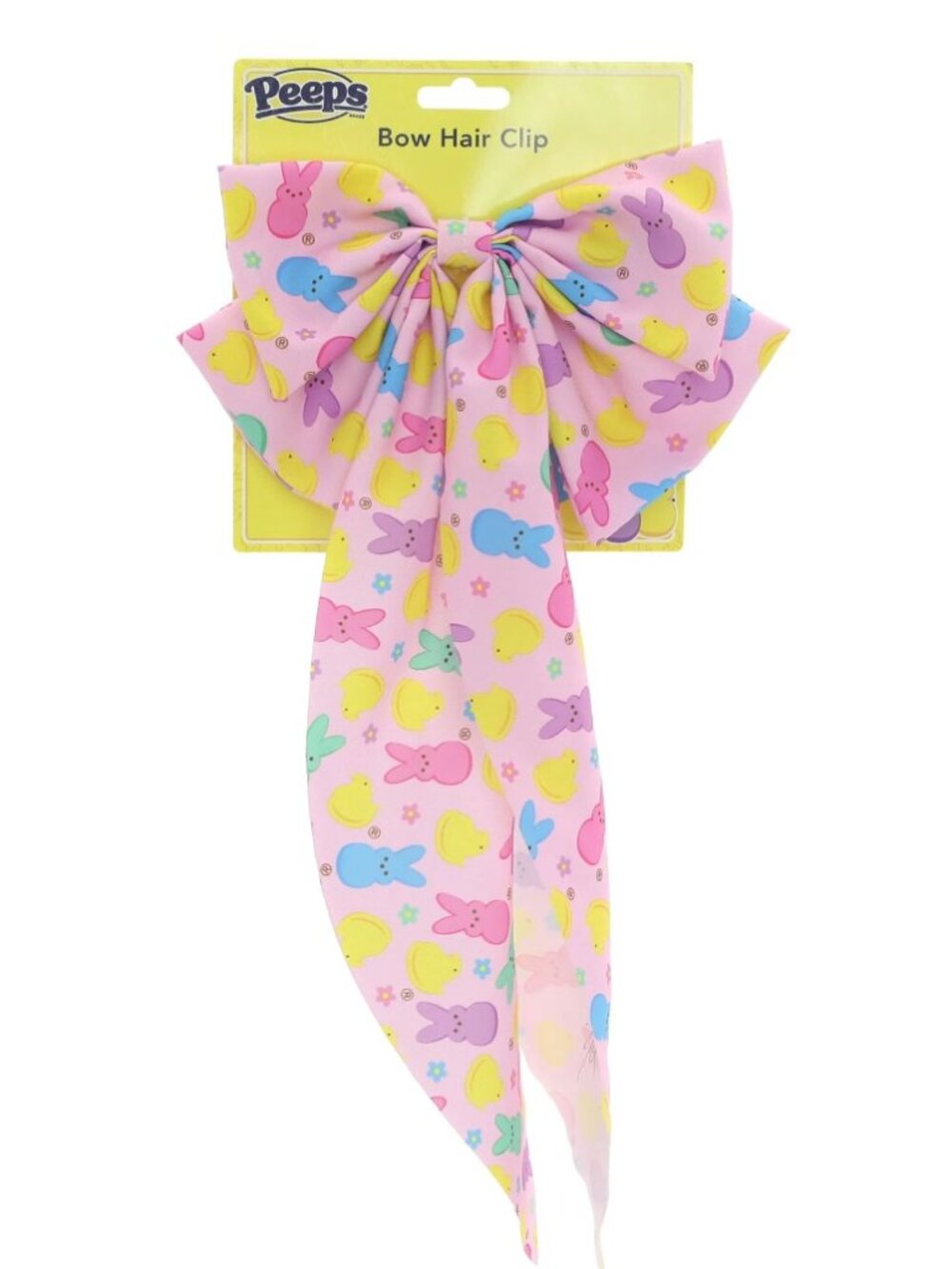 Peeps Colorful Bunny Print Bow Hairclip for Easter